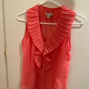 Banana Republic Coral sheer top petite XS